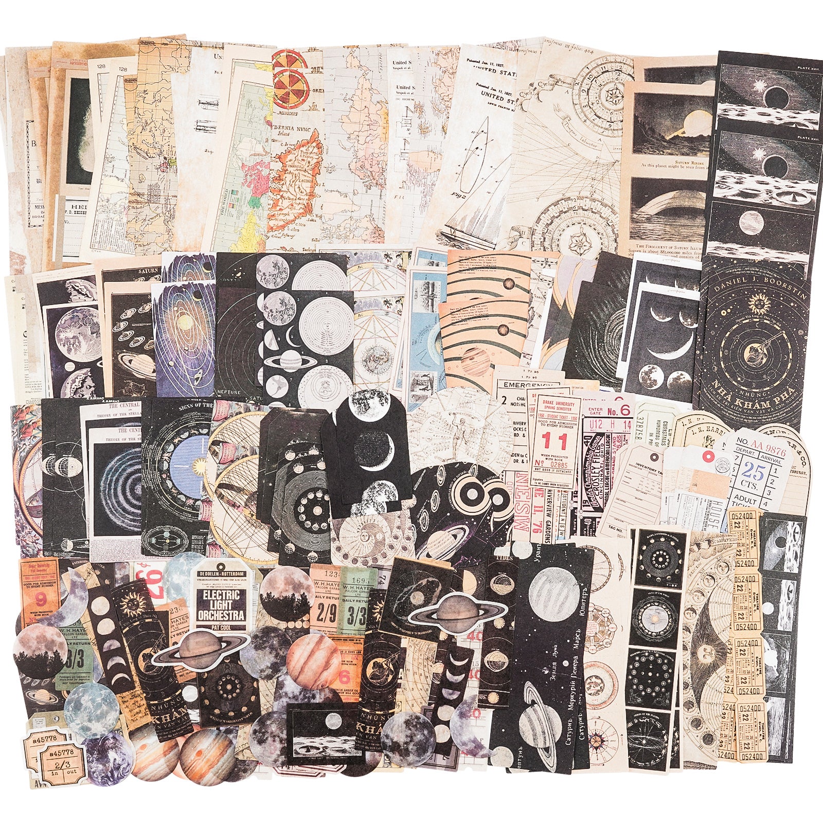Assorted Vintage Style Translucent Design Paper Aesthetic Collage