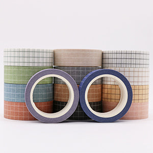 Grid Washi Tape Set for Journaling - 18 Rolls Aesthetic Decorative