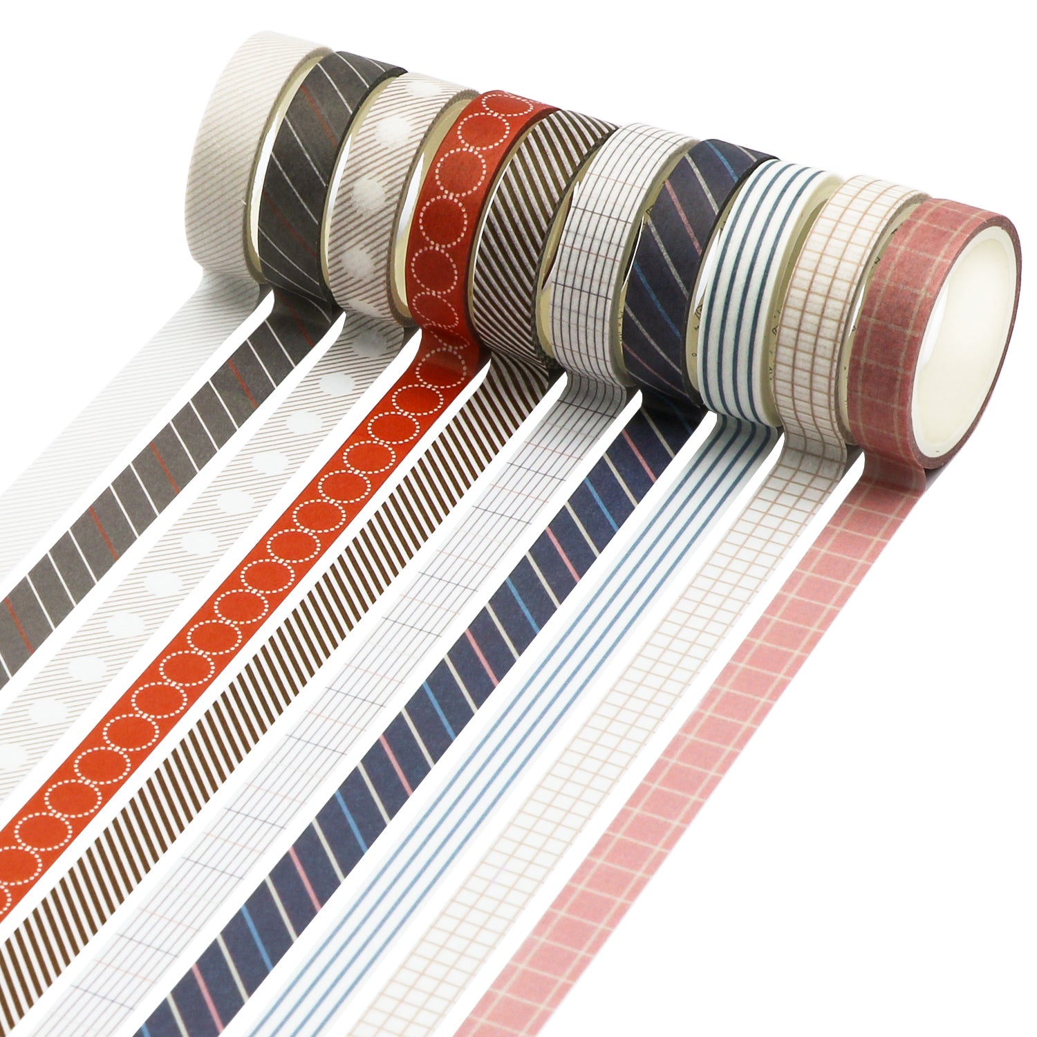 Dashed Line Patterns Washi Tape Collection Slim