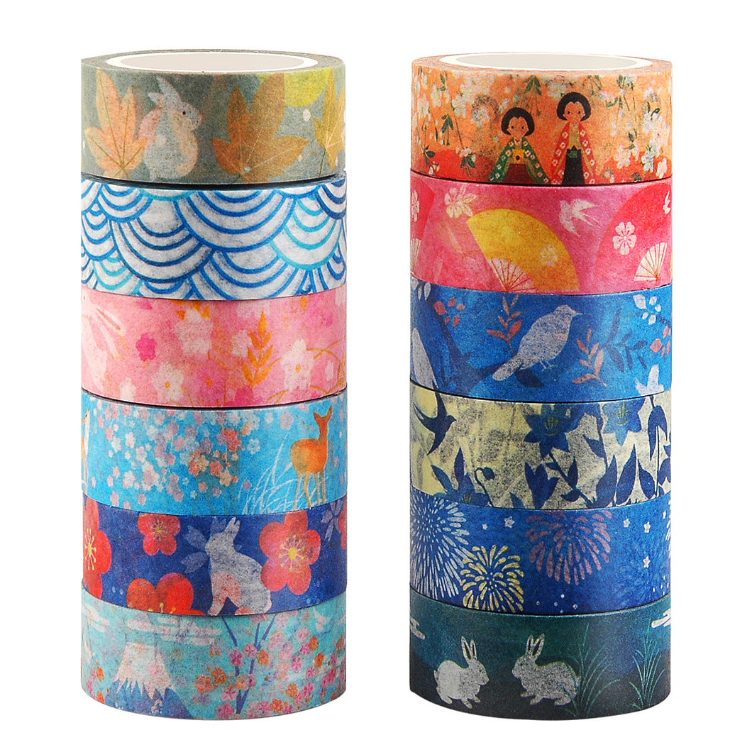Washi Tape Japanese Crafts, Washi Tape Blue Wave